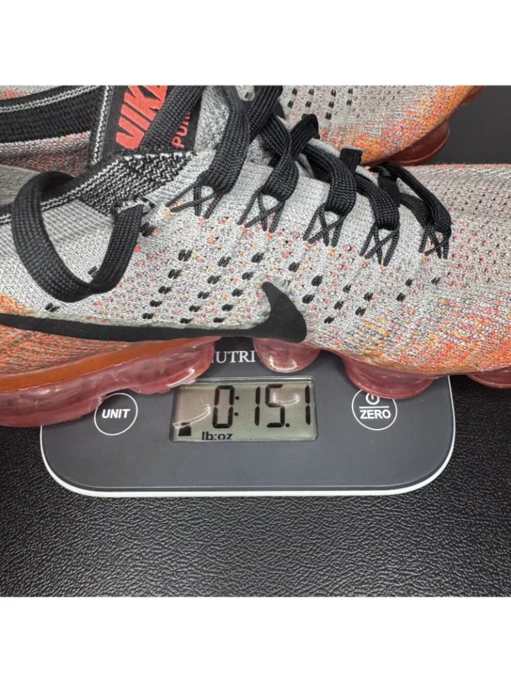 Womens 7.5 Nike Air Vapormax Flyknit Wolf Grey/Black-Bright Crimson 849557 026